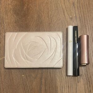 Lancome Rose Embossed Highlighter Palette + Assorted Lip & Eye Makeup